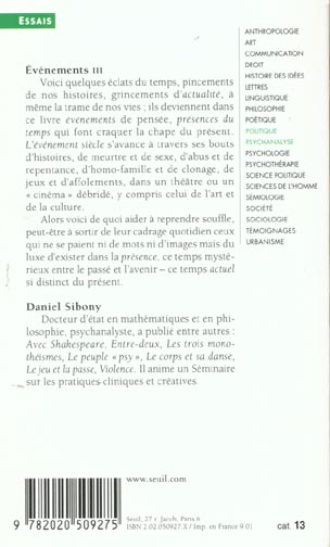 événements : psychopathologie de l'actuel Tome 3