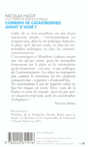 Combien de catastrophes avant d'agir ? manifeste pour l'environnement