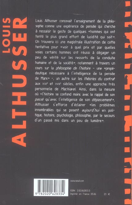 Politique et histoire, de Machiavel à Marx ; cours à l'ENS, 1955-1972