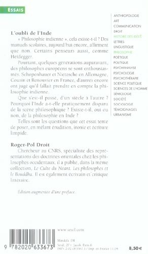 L'oubli de l'Inde ; une amnésie philosophique