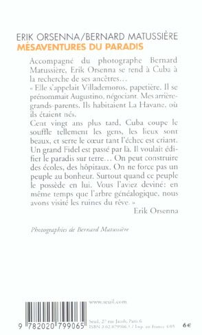 Mésaventure du paradis ; mélodie cubaine