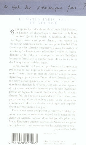 Le Mythe individuel du névrosé ou poésie et vérité dans la névrose