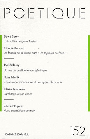 Poétique Tome 152 (édition novembre 2007) - flash vidéo