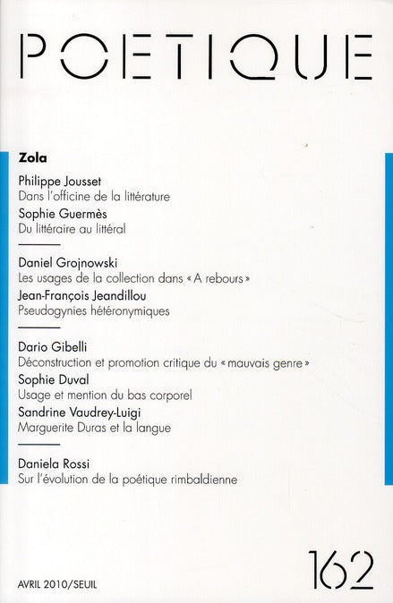 Revue poétique n.162 : Zola