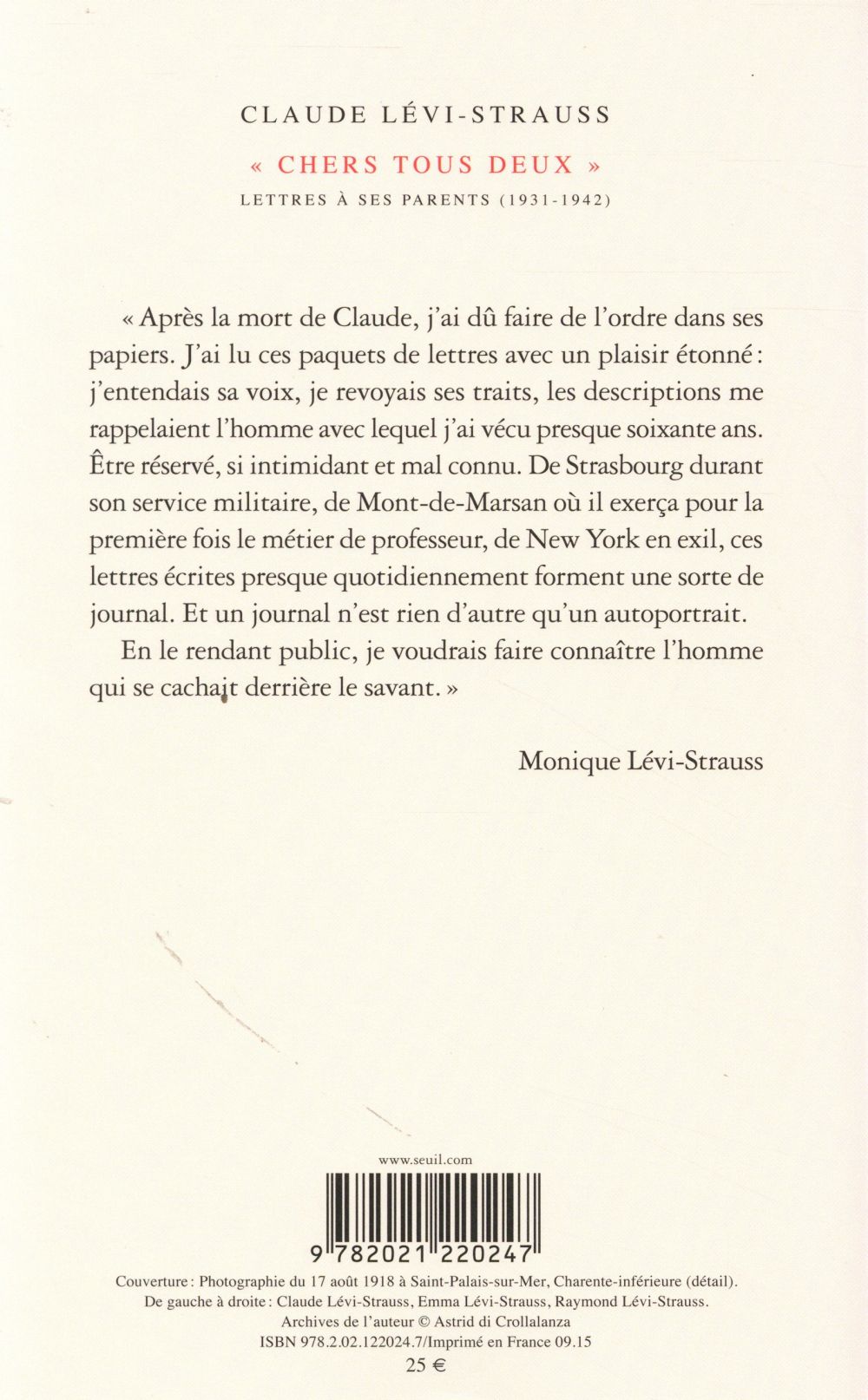 "chers tous deux" ; lettres à ses parents, 1931-1942