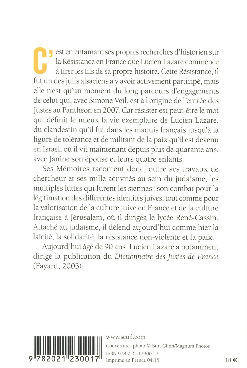 Le tapissier de Jérusalem ; mémoires