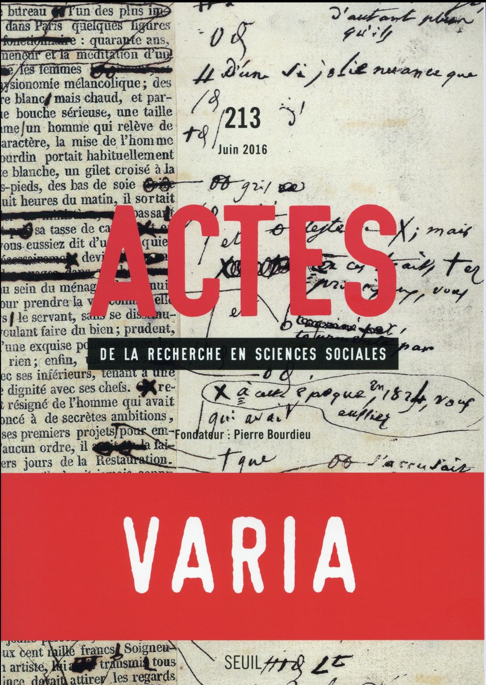 Actes de la recherche en sciences sociales n.213 : varia