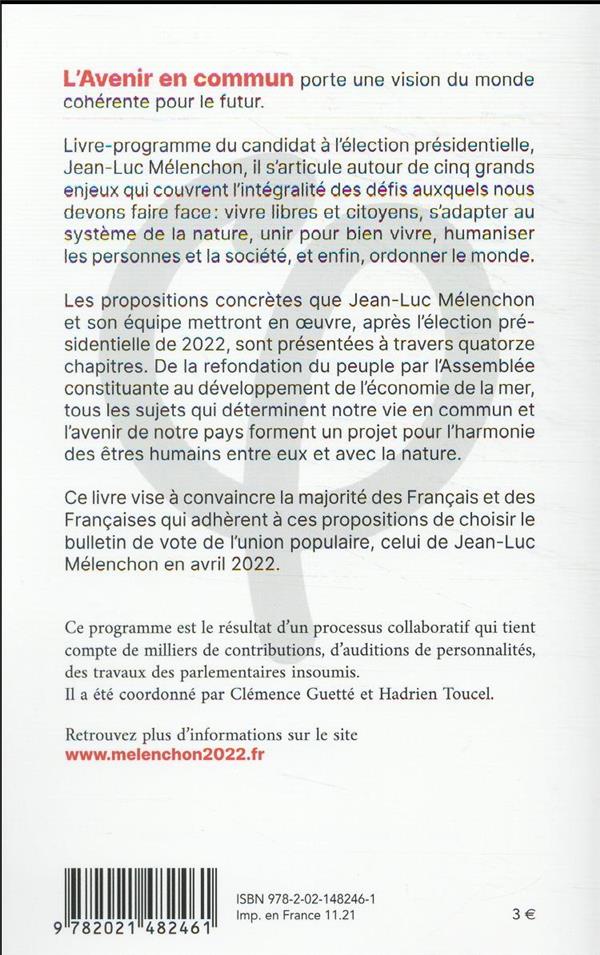 L'avenir en commun : le programme de l'union populaire