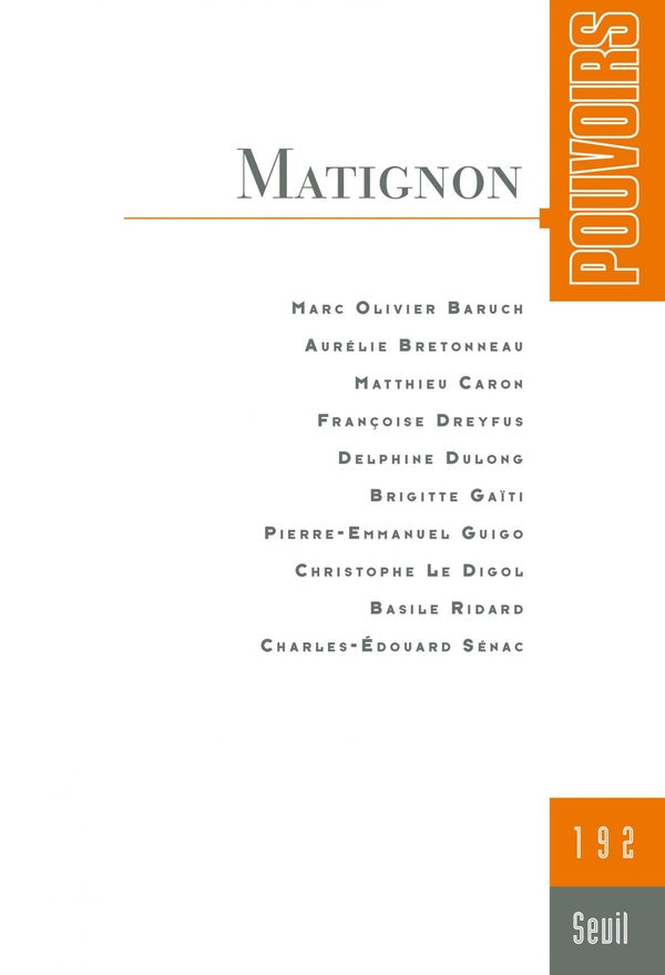Pouvoirs n.192 : Matignon