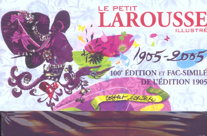 Coffret ecritoire duo - le petit larousse 2005 et le fac-simile de l'edition de 1905