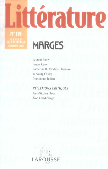 Revue litterature t.139 ; marges (édition 2005)