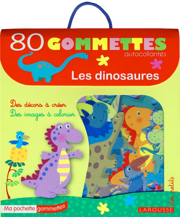 Les dinosaures ; ma pochette gommettes ; 80 gommettes autocollantes