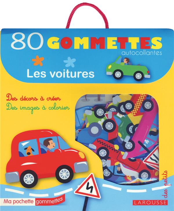 Les voitures ; ma pochette gommettes ; 80 gommettes autocollantes