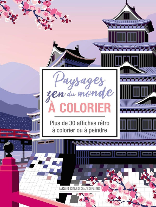 Paysages zen du monde à colorier : plus de 30 affiches rétro à colorier ou à peindre