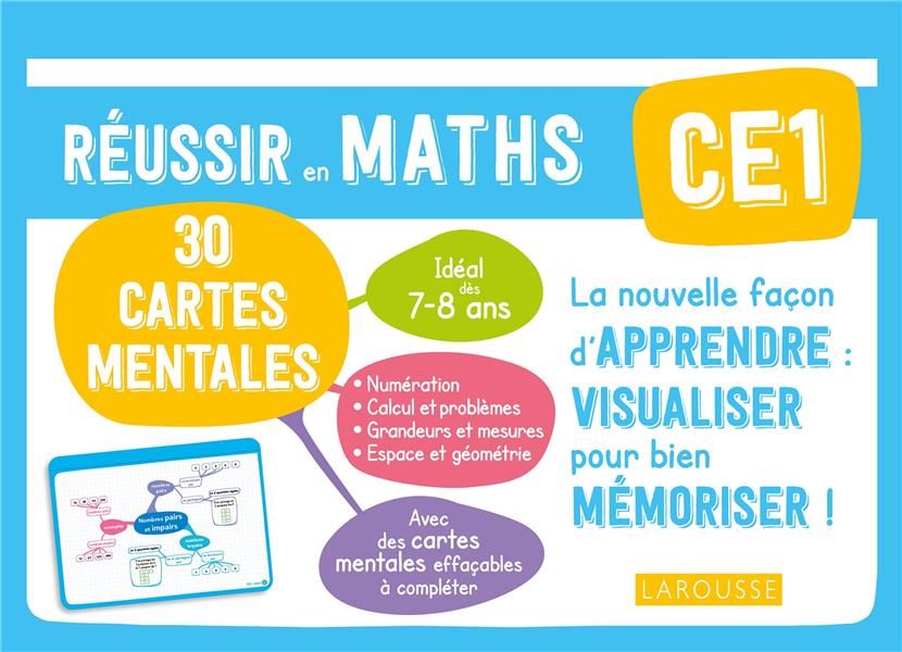Réussir en maths ; CE1 ; 30 cartes mentales