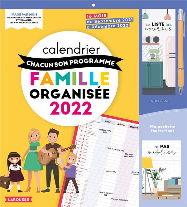 Calendrier chacun son programme famille organisée (édition 2022)