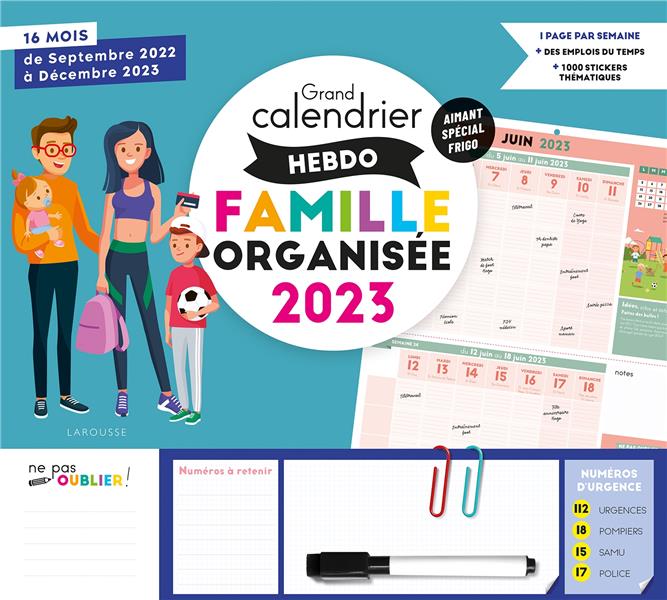 Grand calendrier hebdo famille organisée (édition 2023)