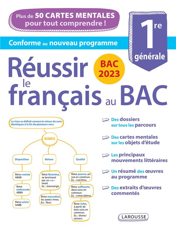 Réussir le français au bac avec des cartes mentales ; 1re générale