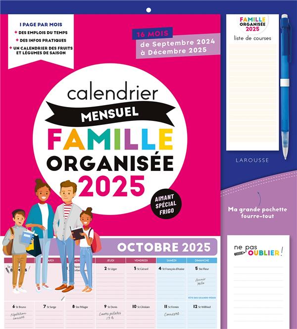 Calendrier mensuel famille organisée (édition 2025)