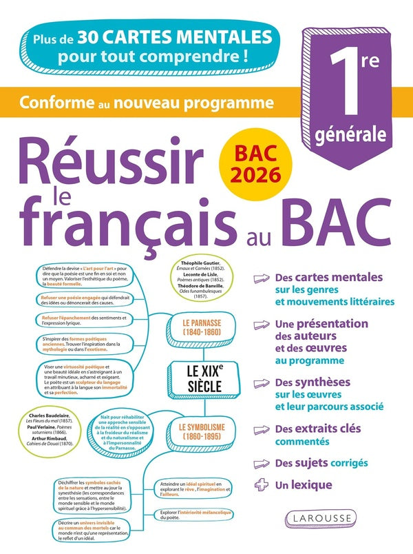 Réussir le français au Bac en cartes mentales ; 1re générale (édition 2026)