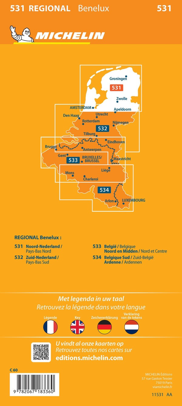 Carte regionale noord-nederland / pays-bas nord