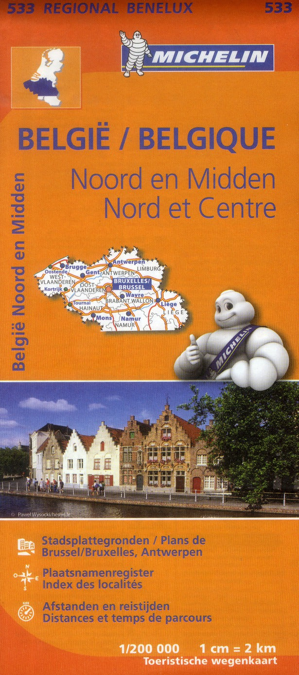 Carte regionale belgie/belgique - noord en midden / nord et centre