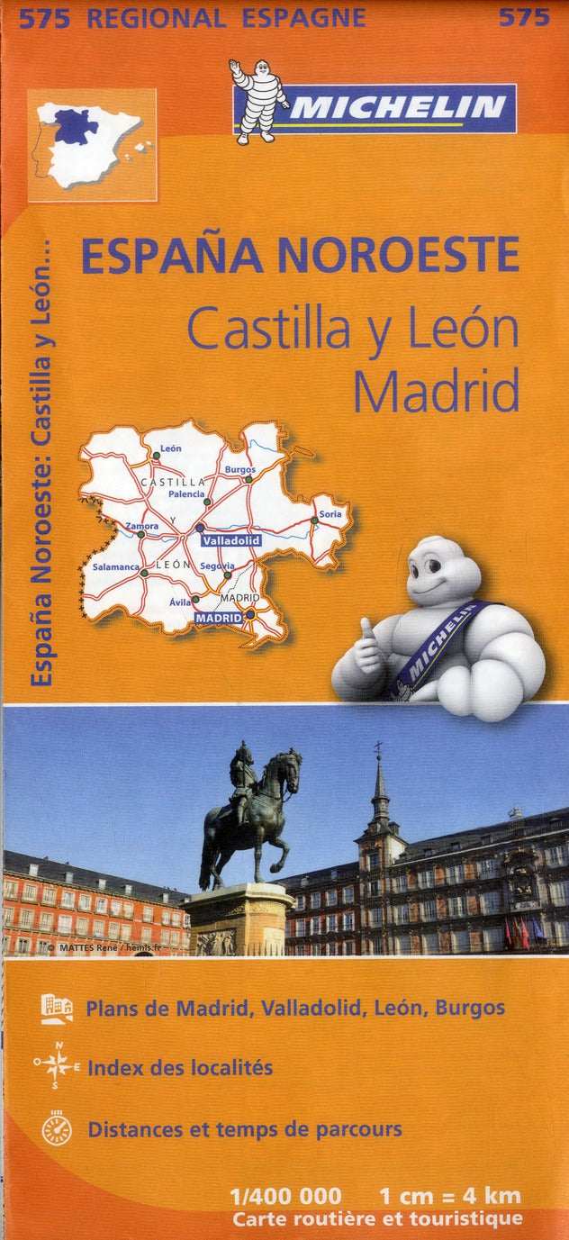 Carte regionale espagne nord-ouest : castilla y leon, madrid