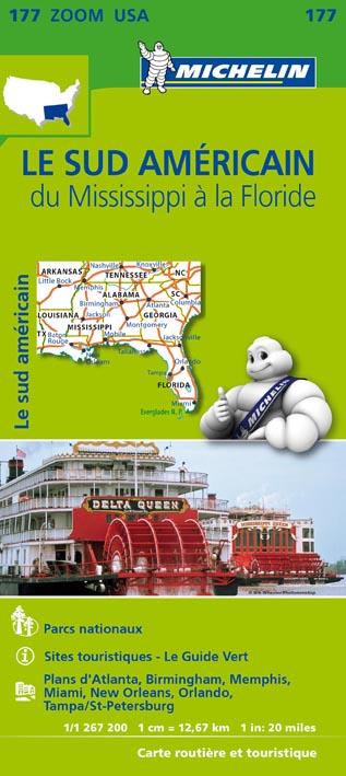 Cartes Zoom n.177 : le sud américain, du Mississippi à la Floride
