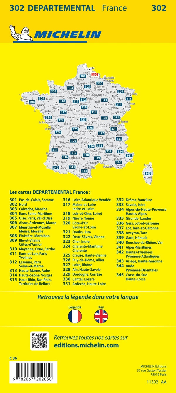 Cartes départementales n.302 : Nord