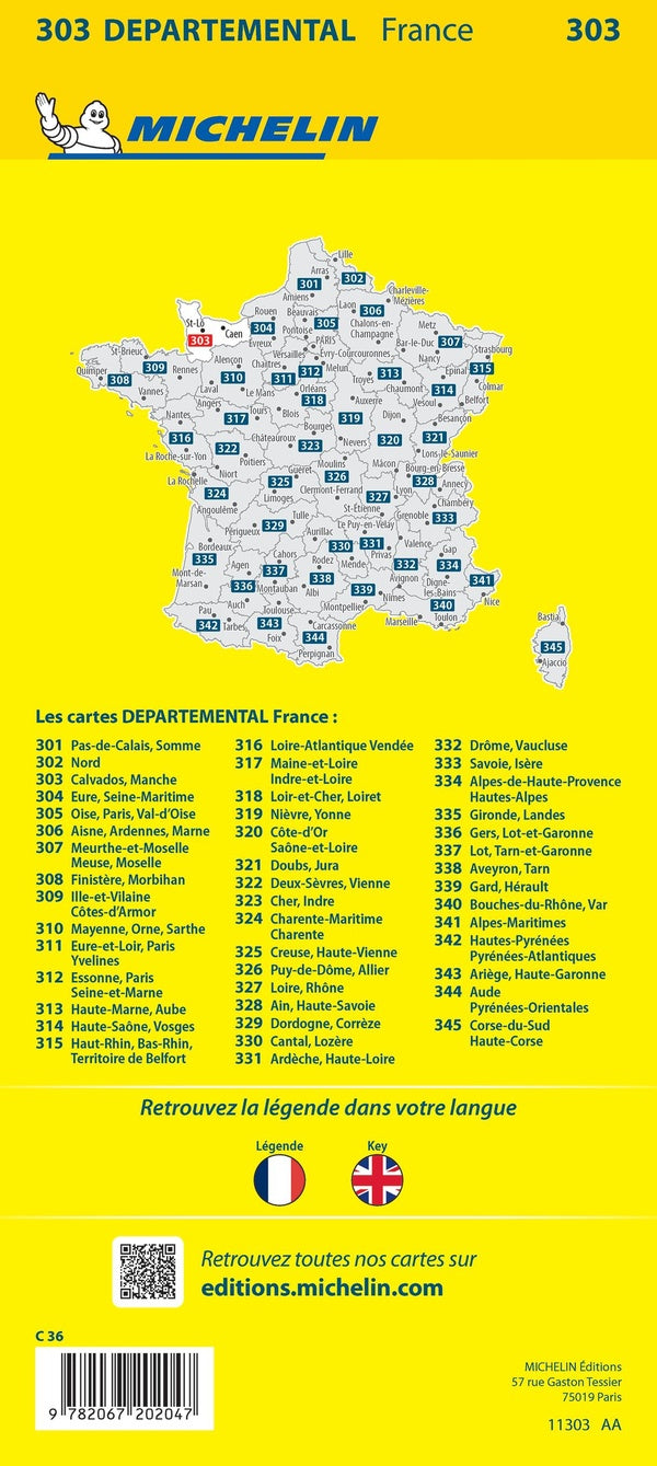 Cartes départementales n.303 : Calvados, Manche