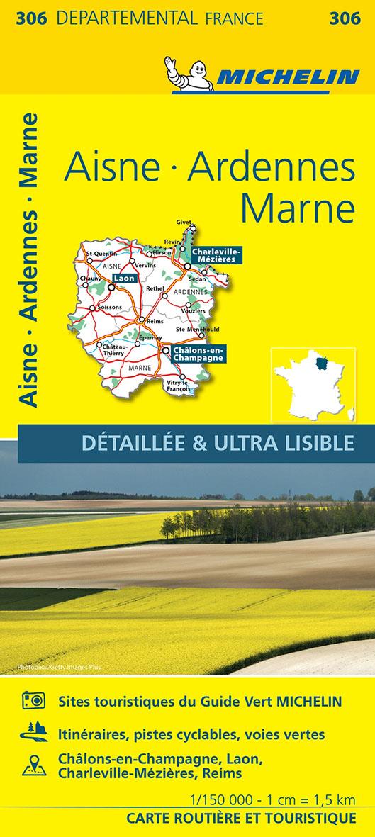 Cartes départementales n.306 : Aisne, Ardennes, Marne