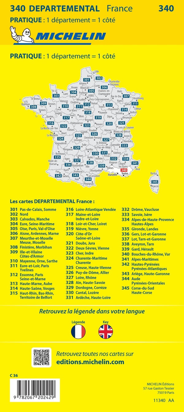 Cartes départementales n.340 : Bouches-du-Rhône, Var