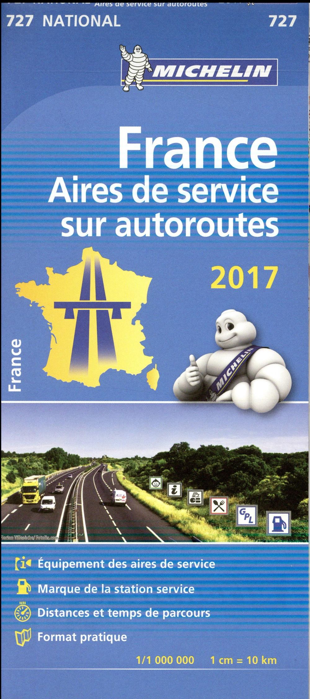 France ; aires de service sur autoroutes ; carte nationale 727 (édition 2017) - flash vidéo