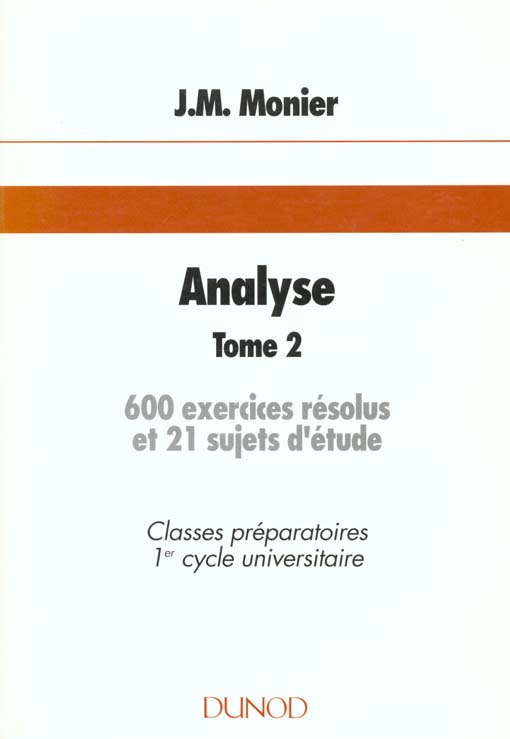 Analyse t.2 ; receuils d'exercices
