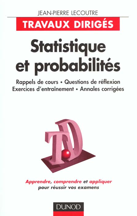 Statistique et probabilites ; travaux diriges