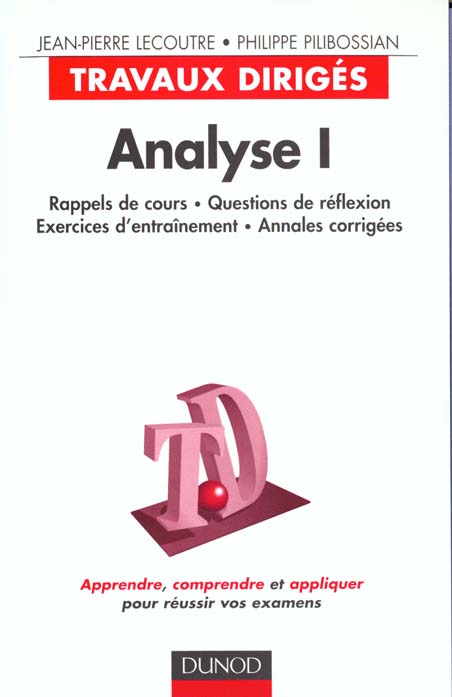 Analyse t.1 ; travaux diriges