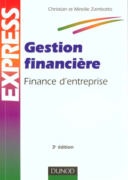 Gestion financiere ; finance d'entreprise