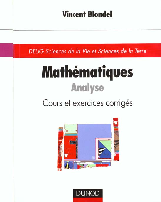 Mathematiques pour les sciences de la vie ; analyse cours et exercices corriges