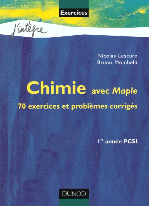 Chimie avec maple pcsi ; rappels de cours