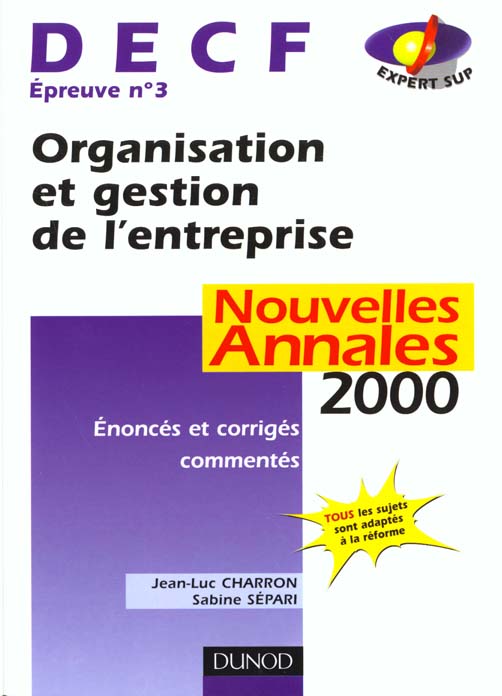 Decf n.3 ; organisation et gestion de l'entreprise