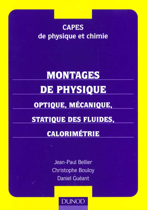 Capes de physique et chimie montages de physique -optique mecanique statique des fluides