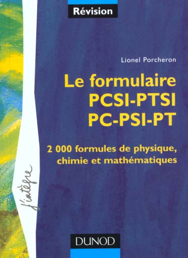 Le formulaire pcsi-ptsi ; pc-psi-pt