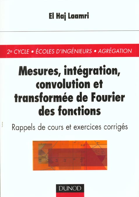Mesures integration convolution et transformee de fourier des fonctions ; rappels de cours et exercices corriges