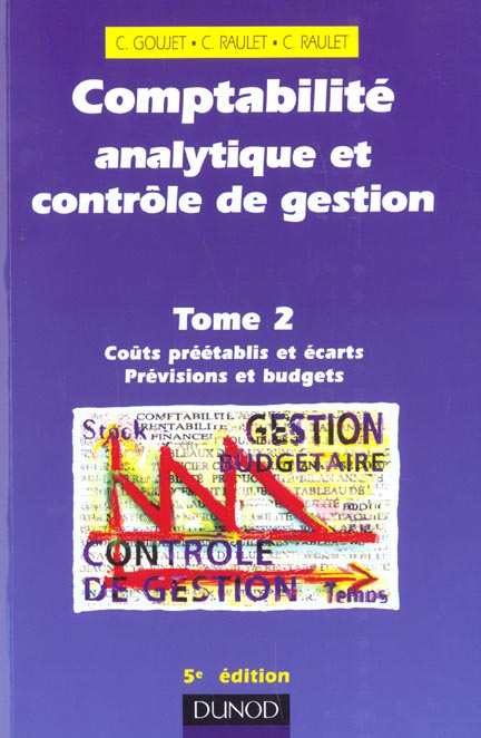 Comptabilite analytique et controle de gestion t.2 ; 5e edition 2001
