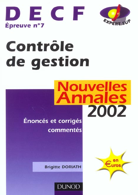 Controle de gestion ; decf 7 ; annales ; edition 2002