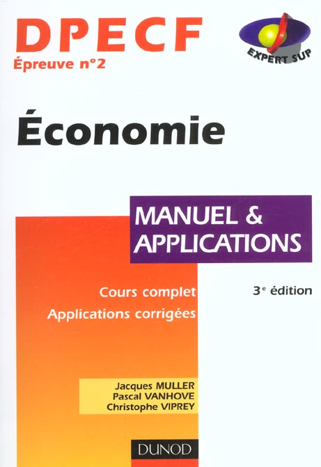 Dpecf epreuve 2 ; economie ; manuel et applications ; 3e edition