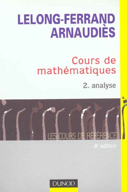 Cours de mathematiques t.2 ; analyse