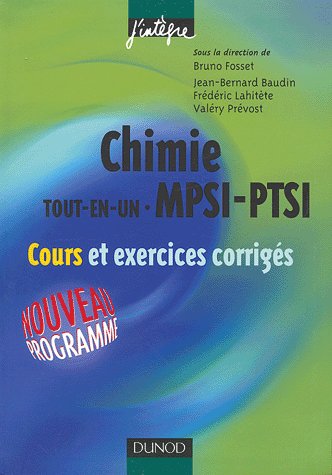 Chimie ; MPSI, PTSI ; tout-en-un