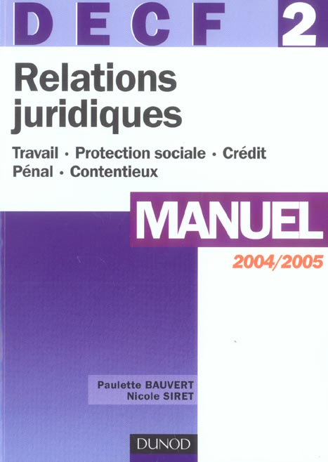 Decf 2 relations juridiques (édition 2004/2005)