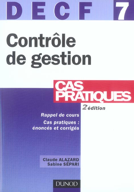 EPREUVE N.7 ; CONTROLE DE GESTION (2e édition)